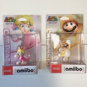 2pc Set Super Mario and Peach Cat 3D World Bowser’s Fury